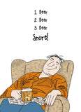 1 Beer, 2 Beer, 3 Beer, Snore - Camilla and Rose funny blank greetings card