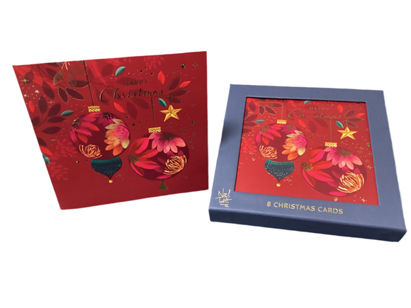 Baubles - Box of 8 Luxury Christmas cards
