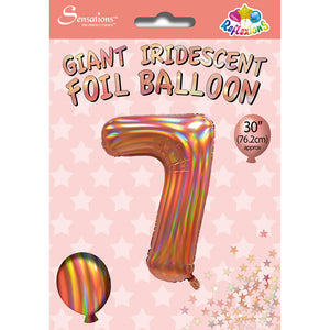 7 - 30" Rose gold iridescent  helium balloon