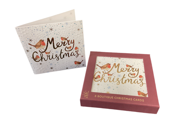 Christmas robins - Box of 8 Christmas cards