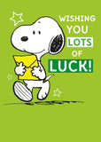 Peanuts and Snoopy - good luck card