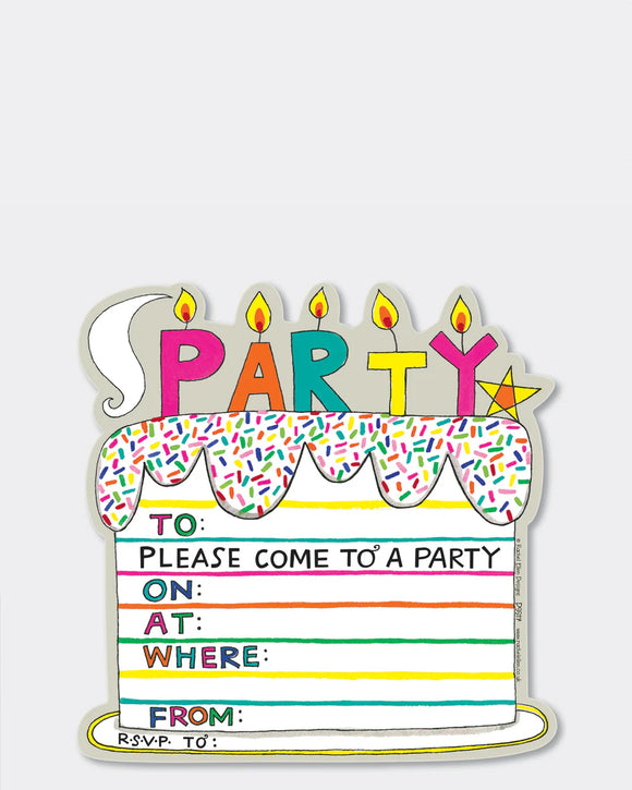 Cake and Candles Party Invitations – Pack of 8 Rachel Ellen Invites with Envelopes