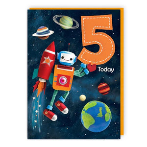 Felt spaceship & robot -  5 Today birthday card