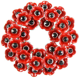 Three tiered poppy wreath  - brooch