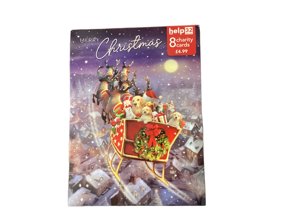 Santa and dogs - Pack of 8 Charity Christmas cards