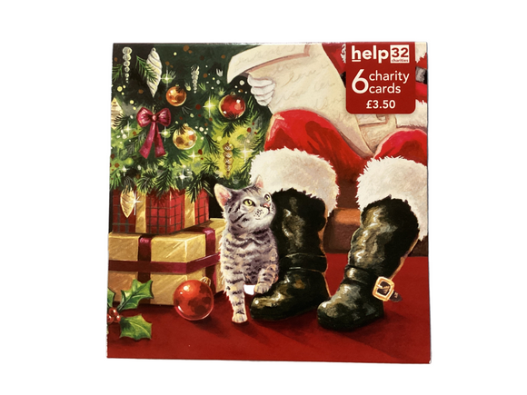 Santa and kittens - Pack of 6 Charity Christmas cards
