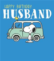 Husband, peanuts character birthday card