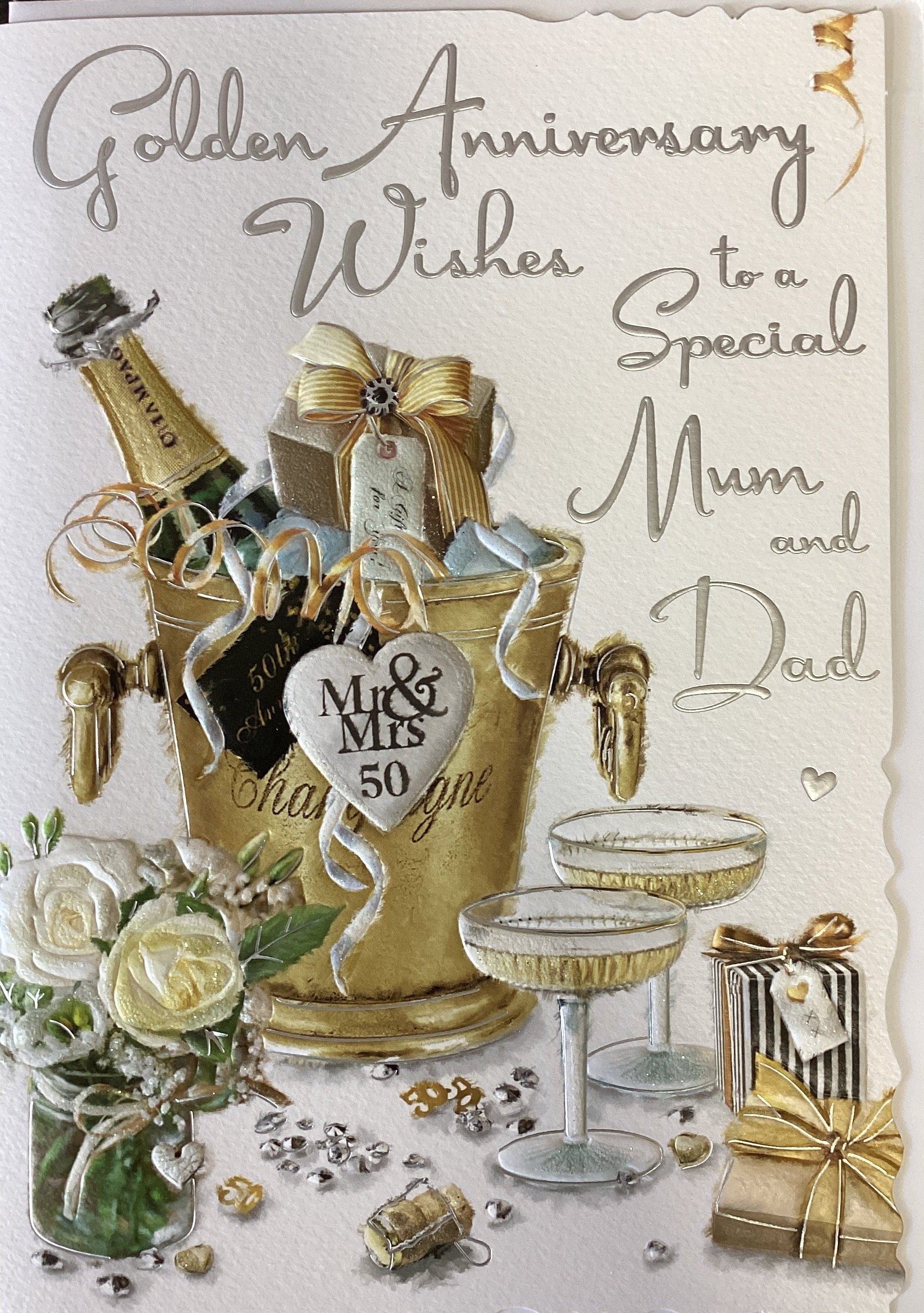 Golden anniversary Mum & Dad -Jonny Javelin card