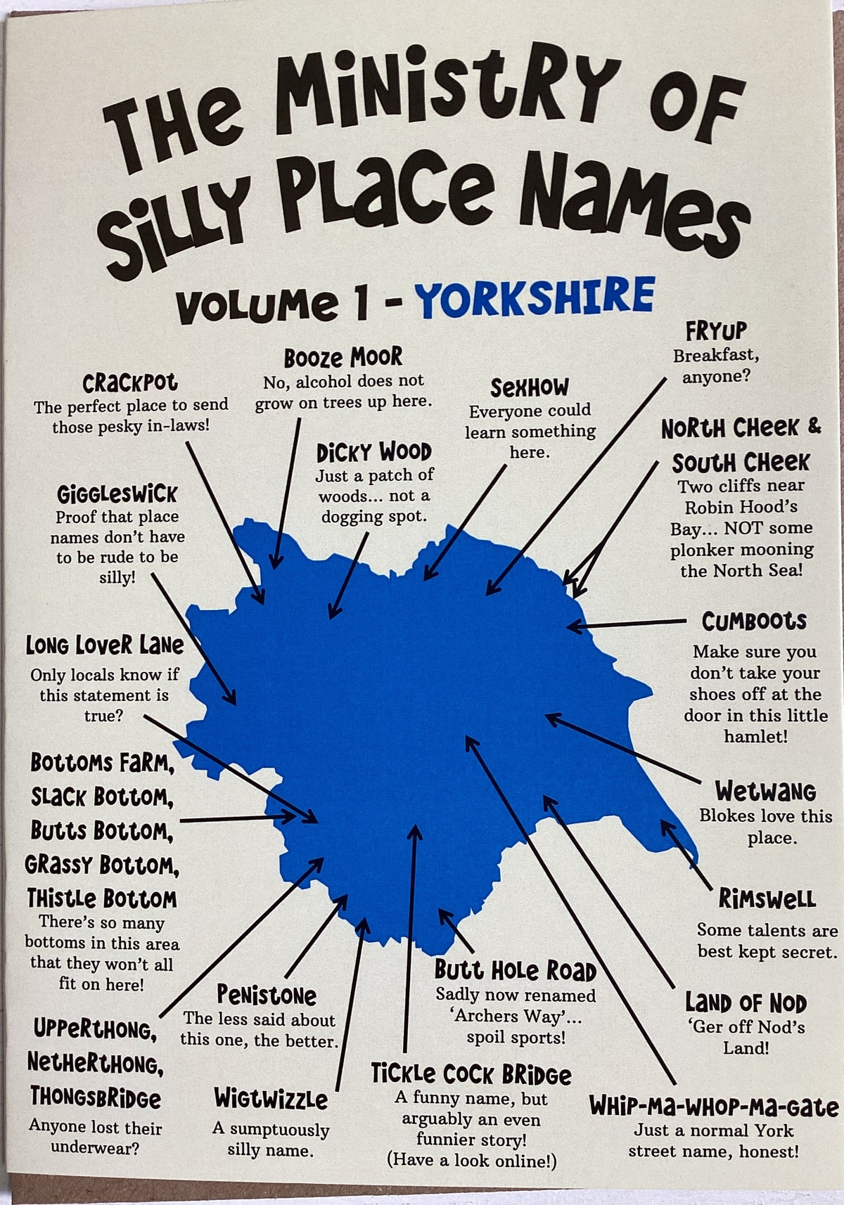 Silly Place Names (Yorkshire) - Blank Card
