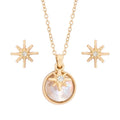 Gold star disc necklace set- Indulgence Jewellery