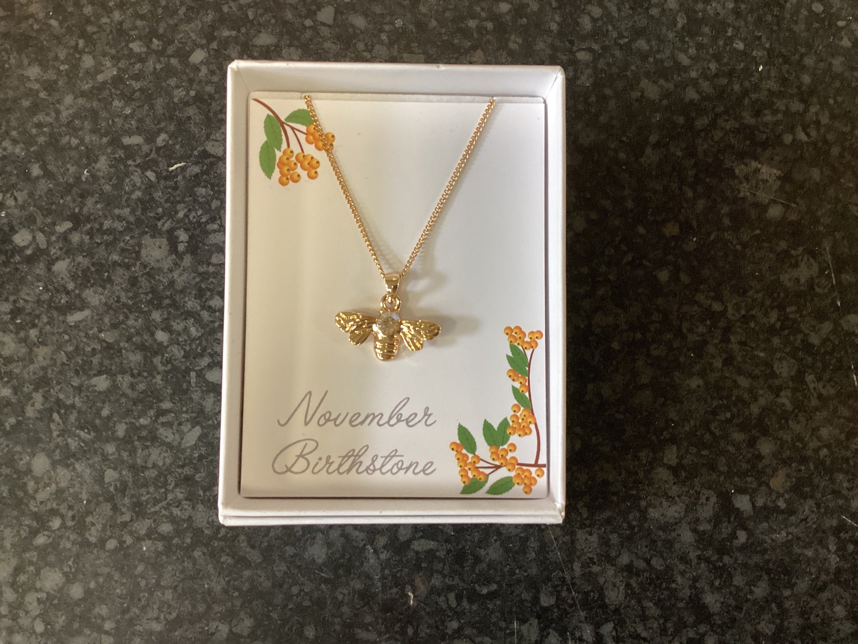 Gold Bee November - Necklace