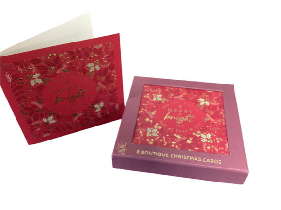 May your days be Merry and Bright - Box of 8 Christmas cards