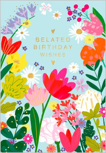 Floral Belated Birthday card