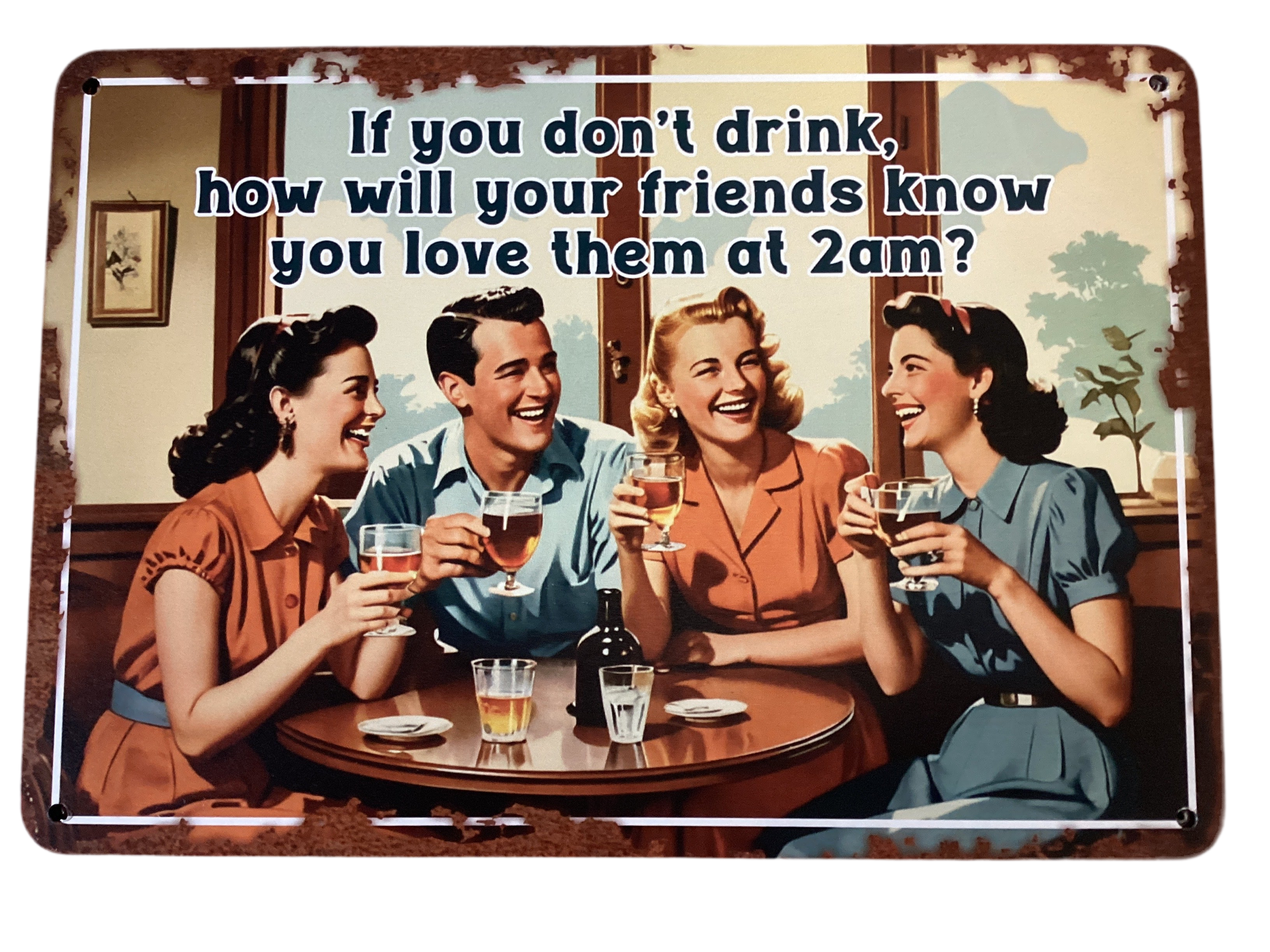 2am  - vintage metal sign