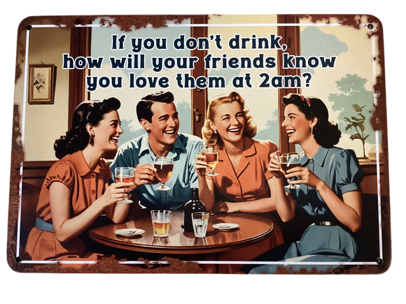 2am  - vintage metal sign