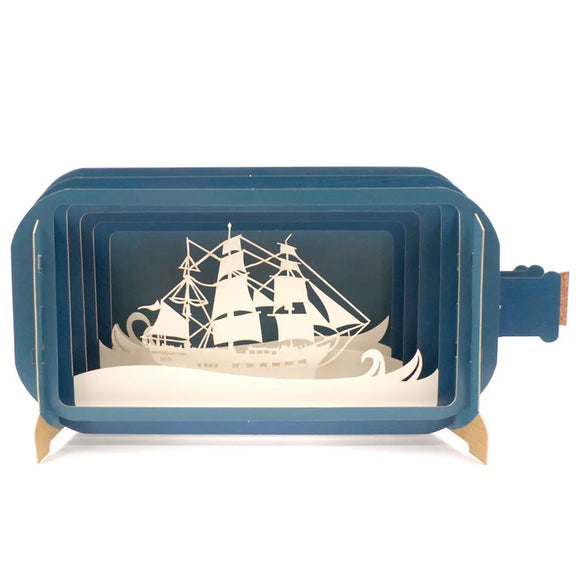 Ship in a bottle - 3d pop up card