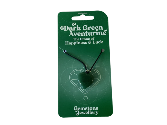 Dark Green Aventurine heart - Gemstone jewellery