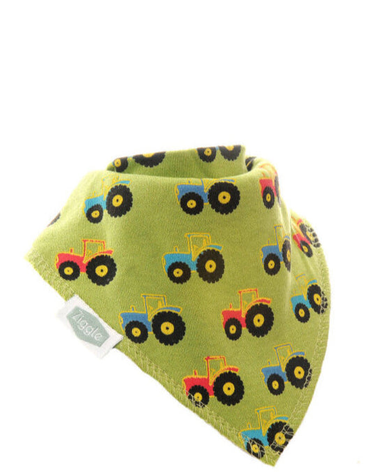 Tractor print Dribble Bib - Ziggle Baby