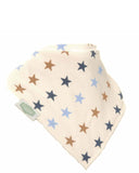 Blue & beige stars baby bib - Ziggle Baby