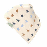 Blue & beige stars baby bib - Ziggle Baby