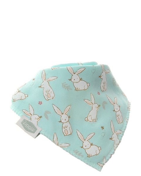 Mint Bunnies dribble bib - Ziggle Baby