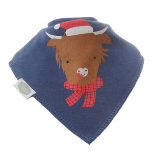 Highland Cow Christmas Dribble Bib