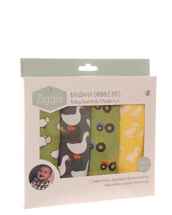 Farmyard bandana dribble bib set - Ziggle Baby