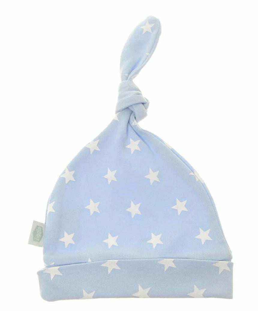 Blue with white stars cotton baby hat - Ziggle Baby