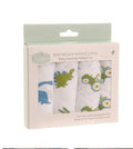 Tractors & dinosaurs - muslin washcloths pk of 4