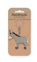 Donkey wooden keyring