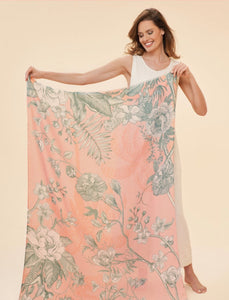 Powder Print Scarf - Floral jungle in petal