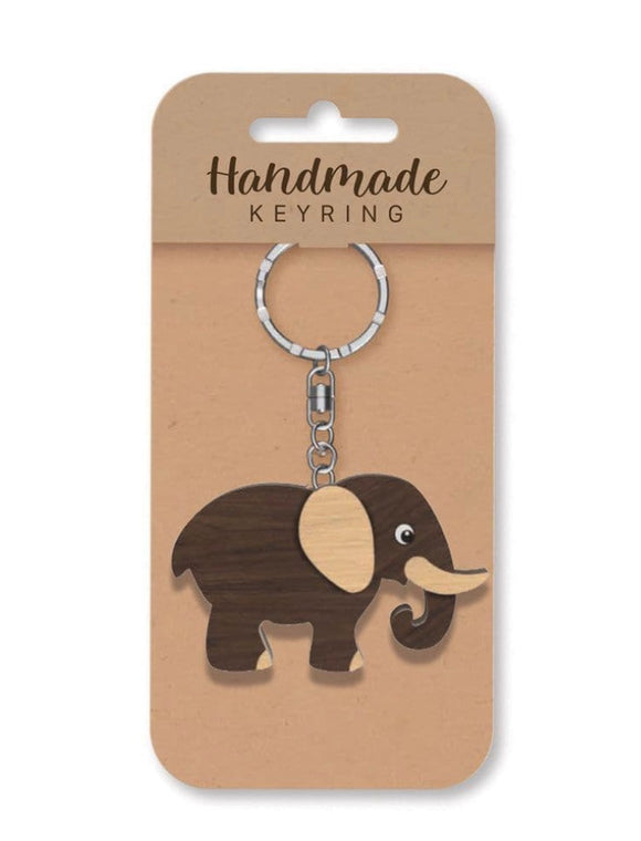 Elephant -wooden Keyring