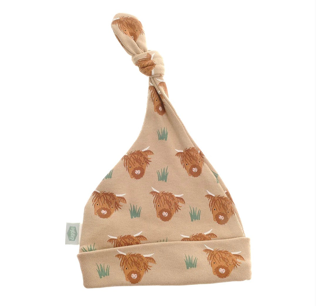 Highland cow cotton baby hat - Ziggle Baby