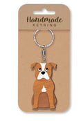 Staffie wooden keyring