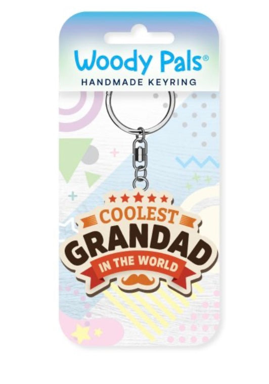 Coolest Grandad wooden keyring