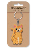 Tabby wooden keyring