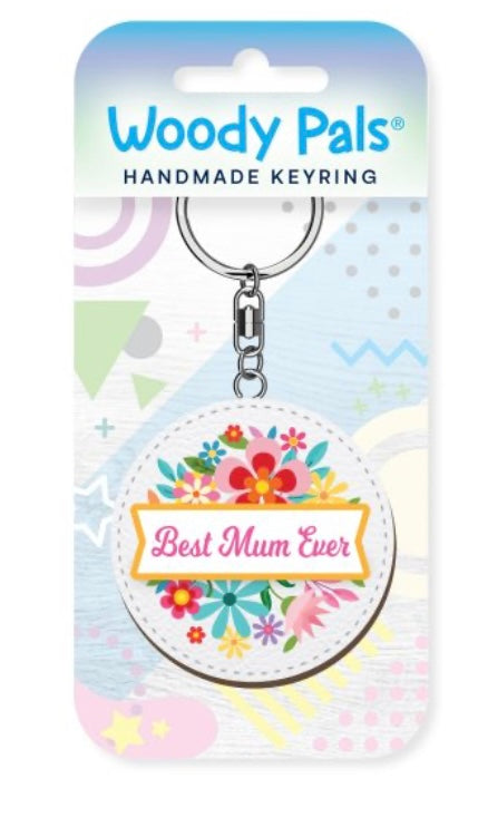 Best mum ever wooden keyring