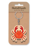 Crab wooden keyring