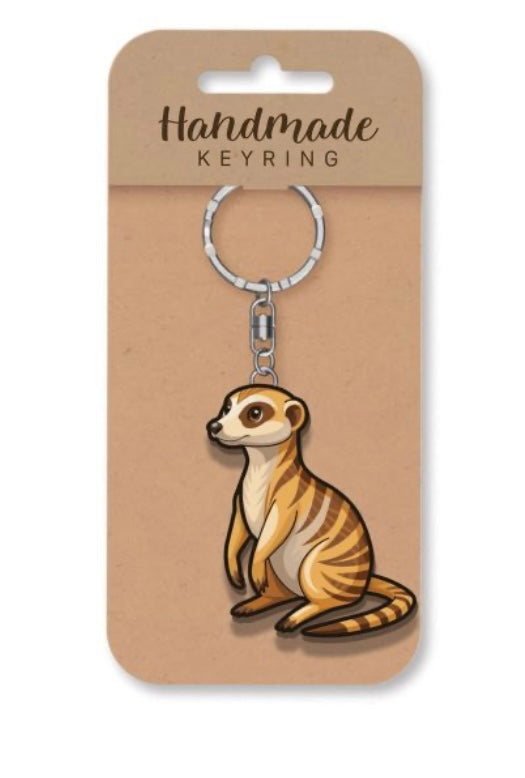 Meerkat wooden keyring