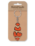 Clownfish wooden keyring