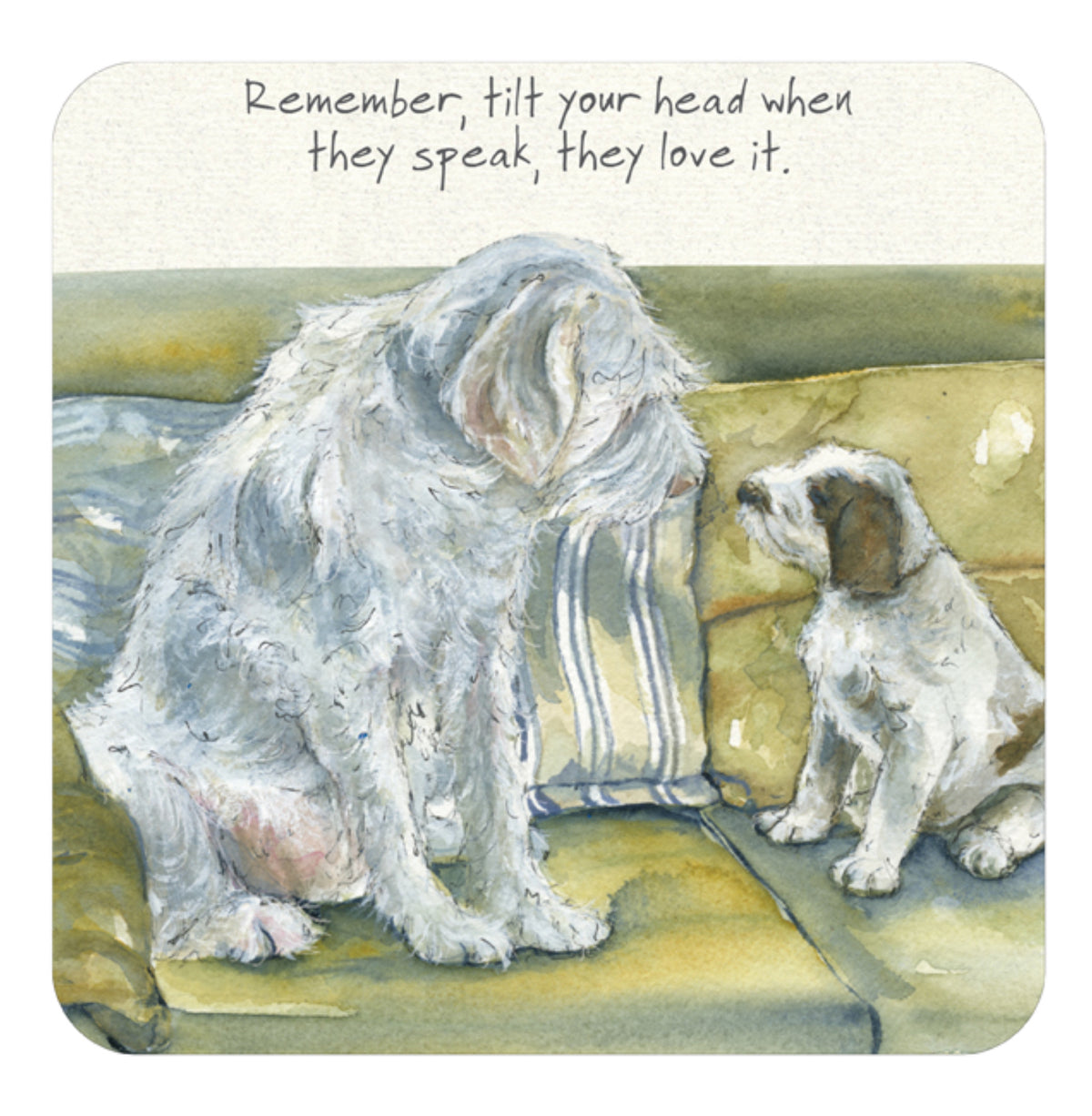 Little Dog Laughed Head Tilt - Coaster