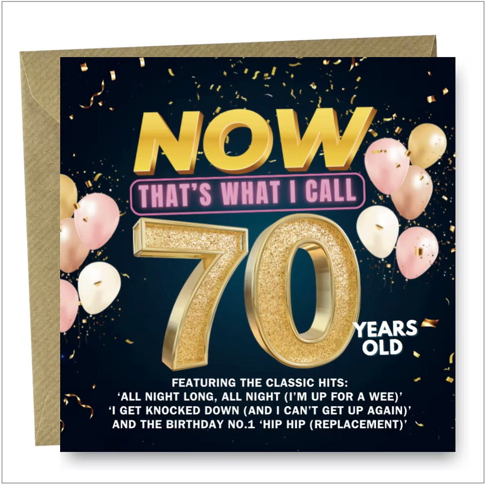 Now That’s What I Call 70 Birthday card