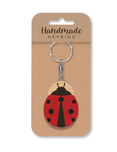 Ladybird -wooden Keyring