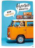 Bon Voyage card Adventure Awaits Camper Van - Leaving Card