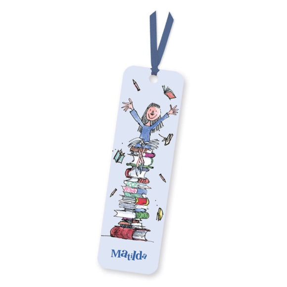 This bookmark is decorated with Quentin Blake's illustration of Roald Dahl's Matilda, sitting a top a huge stack of books. These bookmarks are a great gift for every book lover - be they friend, family or yourself.