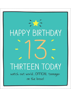 Official teenager - 13th birthday card