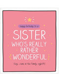 A Sister Who's Really Rather Wonderful - Happy Jackson birthday card