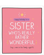 A Sister Who's Really Rather Wonderful - Happy Jackson birthday card