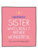 A Sister Who's Really Rather Wonderful - Happy Jackson birthday card