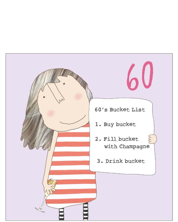 60's bucket list - Rosie Made a Thing 60th birthday card